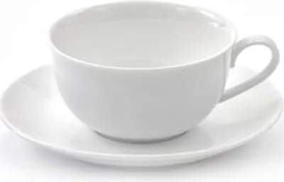 Produktbild von 2 Stück = Tasse und Untere "Blanca" Porzellan 0,12 l