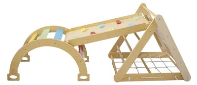Image de Chipolino : Centre de jeux pour enfants en bois, 6 en 1, comprenant une structure d'escalade, un toboggan, une corde d'escalade et une rampe d'escalade