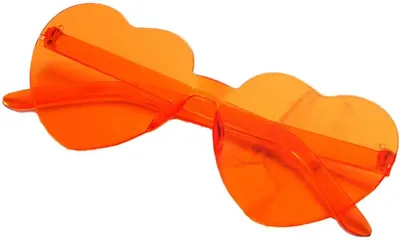 Zdjęcie produktu dla Pomarańczowe okulary serca - Pomarańczowe okulary imprezowe - Okulary festiwalowe - Zabawne okulary - Rekwizyty do zdjęć - CHPN