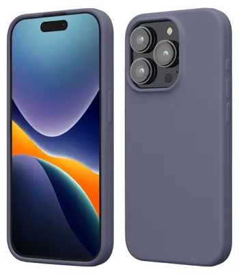 Produktbild von kwmobile Handyhülle für iPhone 15 Pro Hülle, für iPhone 15 Pro Case - Hülle Silikon - kabelloses Laden - Lavendelgrau