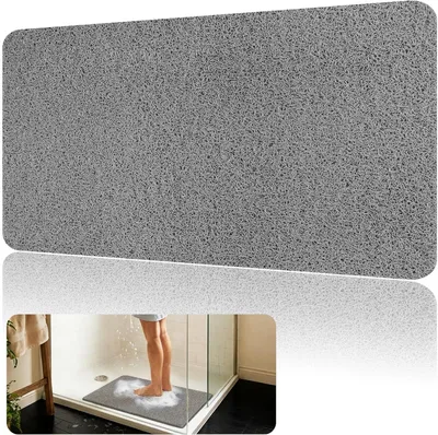 Produktbild von Grau rutschfeste Duschmatte 40x60 cm mit Ablauf