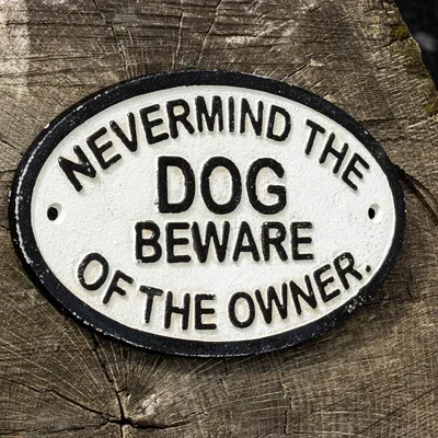 Produktbild von Eisenschild, Vorsicht Hundebesitzer, Warnschild
