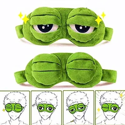 Produktbild von Schlafmaske - 100% Dunkelndes Augenmaske - Süßes Hase Schlafmaske, weiches Augenmaske, Reise-Schlafmaske, sehr weiches und lustiges Augenmaske für Kinder, Mädchen und Erwachsene (Grüner Frosch)