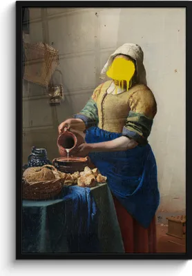 Produktbild von MuchoWow® MuchoWow® Gerahmtes Poster Milchmädchen - Johannes Vermeer - Gemälde 60x90 cm - Poster mit zchwarzem Bilderrahmen - Kunst