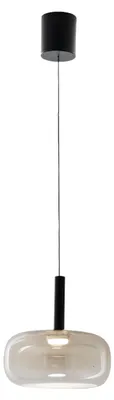 Produktbild von Devero 8W LED-Pendelleuchte Ø 25 cm, Schirm aus cognacfarbenem Borosilikatglas, dimmbar, Farbtemperatur 2700K-4000K, IP20 - Devero Kollektion