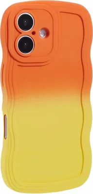 Imagen del producto de Funda para Apple iPhone 16 - Phonesta Wavy Gradient, funda de silicona para la parte trasera - Naranja/Amarillo