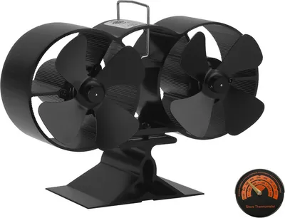 Obrázok produktu pre Jiubiaz Elektrický sporák ventilátor Rôzne krbové príslušenstvo 8 Lopatka sporáka ventilátor s teplomerom