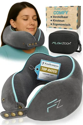 Immagine prodotto di Cuscino da viaggio ergonomico in memory foam, con supporto regolabile per il collo