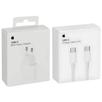 Produktbild von Apple 20W Ladegerät + 2m USB‑C auf USB-C Ladekabel iPhone 15 16 17 Pro Max iPad Macbook AirPods