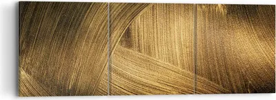 Produktbild von Bild auf Leinwand - Leinwandbild - 3 Teile - Abstraktion Gold Textur - 90x30cm - Wand Bild - Wanddeko - Wandbilder - Leinwanddruck - Bilder - Wanddekoration - Leinwand bilder - Wandbild - CA90x30-4477