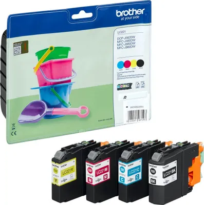 Immagine prodotto di Brother LC-221VALBPDR - Originale - Inchiostro a base di pigmento - Nero - Ciano - Magenta - Giallo - Brother - Multi pack - DCP-J562DW - MFC-J480DW - MFC-J880DW