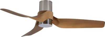 Produktbild von Energiespar Deckenventilator mit LED Beleuchtung und Fernbedienung Nautica Nickel 132 cm