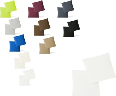 Produktbild von Jersey Kissenbezug Hülle 2 Sparpack Set mit Reißverschluss  hochwertige Qualität 40 x 40 cm weiss