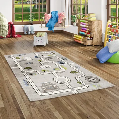 Produktbild von Kinder Teppich Maui Kids Straßen Grau, Größe:140x200 cm