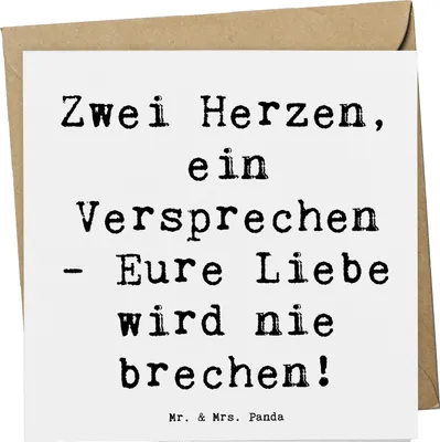 Produktbild von Mr. & Mrs. Panda Grußkarte Spruch Standesamtliche Trauung Versprechen - Weiß - Geschenk, Liebesbekenntnis, Hochzeitstag, Liebesversprechen, Klappkarte, Heiraten, Heirat