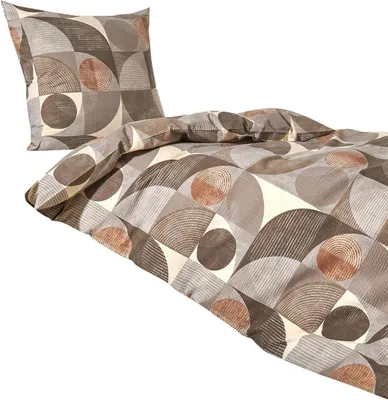Produktbild von Seersucker Bettwäsche in Beige – Luftig und bügelfrei – Atmungsaktive Sommerbettwäsche aus Baumwolle – Mit Reißverschluss – Leicht und angenehm kühl - 135x200 cm + 80x80 cm