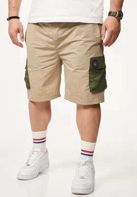 Produktbild von SOULSTAR Herren Cargoshorts im Tech Utility-Style für Herren aus leichtem Nylon Regular-Fit Kurze Hose mit Gummibund & Klickverschluss - Sommer-Shorts Bermuda
