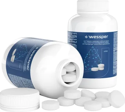 Produktbild von Wessper 100 Reinigungstabletten für Kaffeevollautomaten und Kaffeemaschinen. Reinigungstabs für Delonghi, Siemens, EQ Series, Jura, Krups, Bosch