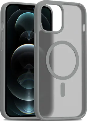 Image de Coque magnétique pour iPhone 11 Pro, compatible MagSafe, dos translucide mat, résistant aux chocs Gris