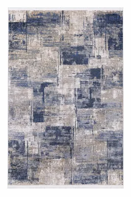 Obrázok produktu pre Arktis, dizajnový koberec, 200 × 140 cm, modrá, béžová, sivá – moderný abstraktný koberec s krátkym vlasom a jemnou textúrou, výška vlasu 7,5 mm, strojovo tkaný, Obrázok generovaný UI