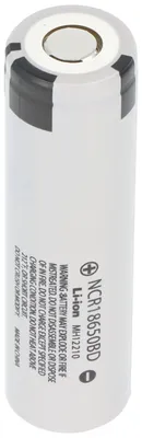 Imagen del producto de Batería de iones de litio Panasonic NCR18650BD, 3,6V, 3180mAh, sin protección. Dimensiones: 64,9 x 18,1 mm. Tenga en cuenta estas dimensiones