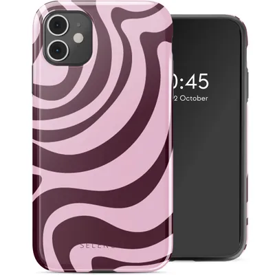 Produktbild von Selencia Vivid Back Cover iPhone 11 - Wavy Swirl Pink Plum