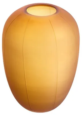 Produktbild von Casa Padrino Luxus Glas Vase Bernstein Ø 24 x H. 35 cm - Mundgeblasene Blumenvase - Runde Deko Blumenvase - Deko Accessoires - Deko Glas Vasen - Luxus Accessoires