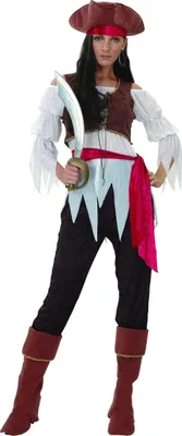 Produktbild von Braun-weißes Piratenkostüm für Damen M