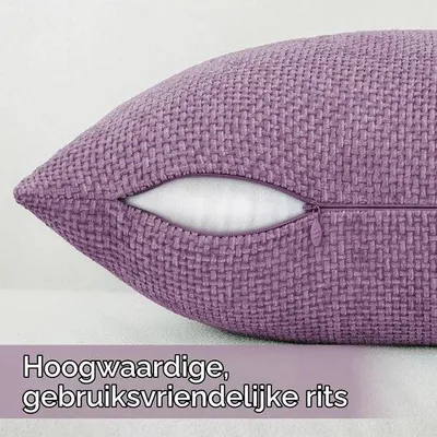 Produktbild von Kissenbezug 50 x 50 cm - Chenille Lila - 2er Set - Weich und flauschig - ServiceTopper