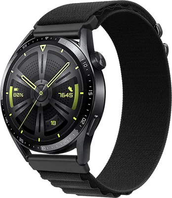 Produktbild von BStrap Nylon Loop Armband für Garmin Vivoactive 5, black
