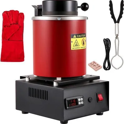 Produktbild von Elektrische Smeltoven 3kg mit Keramischer Smeltkroes, 1350W, Rot, 1150°C
