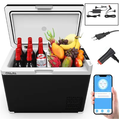 Produktbild von Kompressor Kühlbox 40L, Auto-Kühlschrank -20℃20℃, Tragbarer Kühlschrank 12/24V 100-240V, Tragbarer Gefrierschrank mit APP für Camping, Reisen, Boot