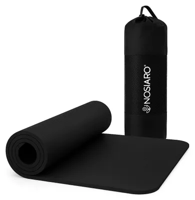 Image de Tapis de yoga antidérapant - Mousse à mémoire de forme - 15 mm - 183 x 61 cm - Avec sangle et sac de transport