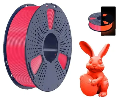 Produktbild von 3D Filament, Leuchtet im Dunkeln, Hohe Schlagfestigkeit, leuchtendes Rot