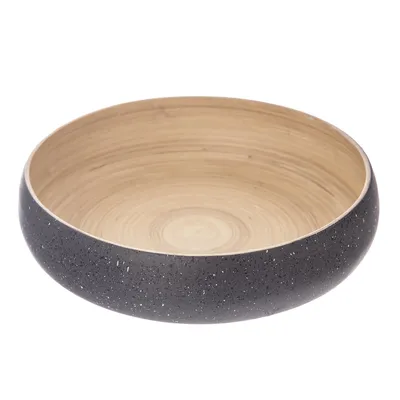 Image de Bol en bambou aspect granit - parfait pour les fruits et le service