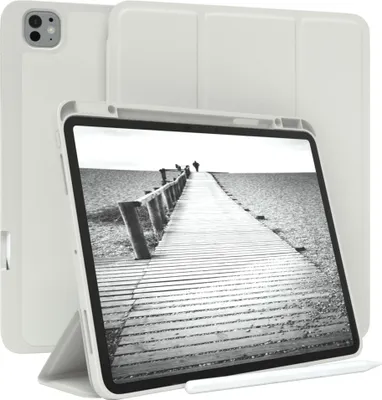 Produktbild von EAZY CASE Smartcase mit Stifthalter für Apple iPad Pro 13 (2025) Hülle mit Stifthalterung, Tablet Cover aufstellbar  13 Zoll in Grau