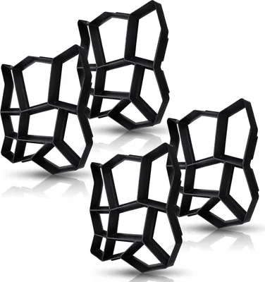 Produktbild von Jiubiaz 4X Pflasterform Gehweg DIY Betonpflaster Schwarz Gießform Garten Schablone Schalungsform