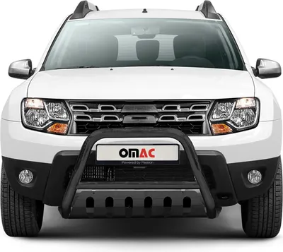 Produktbild von Edelstahl Frontschutzbügel für Dacia Duster 2010-2018 mit ABE Schwarz Rammschutz
