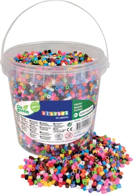 Produktbild von Playbox Bügelperlen Go green Midi 5000 Stk. im Eimer 10-Farbenmix