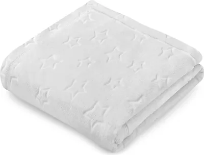 Produktbild von Babydecke, Fleece  Kuscheldecke, Fleecedecke mit Sternen 100x140  grau silber Kinderdecke Kinderwagen Decke Neugeborene