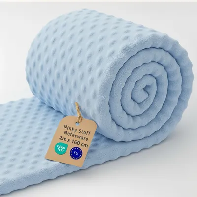 Imagen del producto de Tejido de poliéster Minky, suave y esponjoso, a metros, ideal para proyectos para bebés