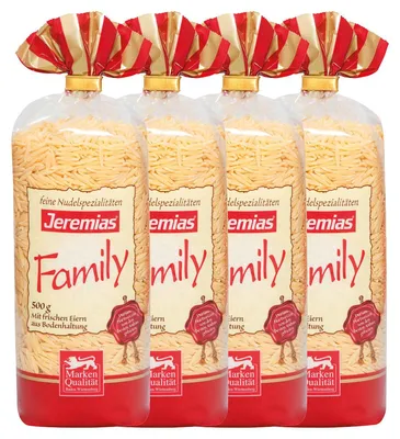 Produktbild von Jeremias Nudelreis Classic Family Frischei Nudeln 500g 4er Pack