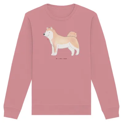 Produktbild von Mr. & Mrs. Panda Baumwoll Pullover Akita Inu Moment Größe S - Canyon Pink - Geschenk, Japanischer, Sweatshirt, Ken, Akita-Inu, Sweater, Pulli