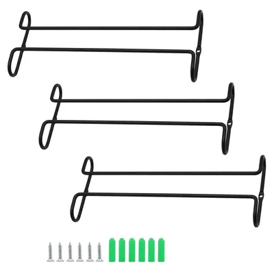 Produktbild von 3er Set Hängender Weinglashalter – Edelstahl, schwarz matt, stabil & rutschfest, für Rotwein-,Champagner- & Cocktailgläser, platzsparend, Küche & Bar