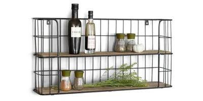 Produktbild von LIFA LIVING Wandregal Malaga | Metall & Holz | ca. 66,5 x 14,3 x 33,6 cm