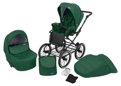 Immagine prodotto di Passeggino Kunert Romantic 2in1 verde con navicella, passeggino e ruote AIR