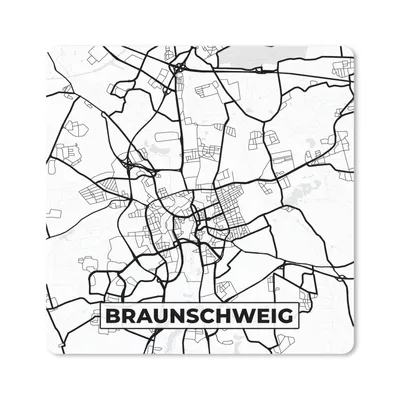 Produktbild von MuchoWow® Mauspad Mousepad Braunschweig - Stadtplan - Karte 30x30 cm - Mousepads - Maus Mat - Pad - Mausunterlage - Gaming