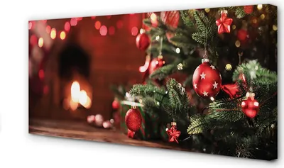 Produktbild von Leinwandbild 120x60 Wandkunst Weihnachtsbaumflitter Lichter Geschenke