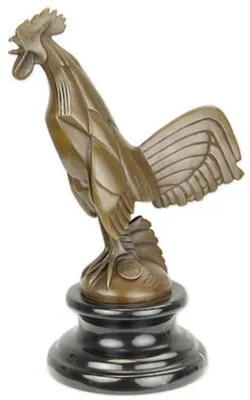 Obrázok produktu pre Casa Padrino luxusná bronzová socha kohúta v štýle art deco s mramorovým podstavcom bronzová farba / čierna 10 x 15,3 x v. 22,9 cm - bronzová figúra - dekoratívna figúra - dekoratívne doplnky