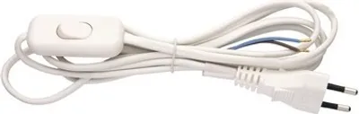 Obrázek produktu pro Napájecí kabel Emos Flexo šnůra 2x0,75 s vypínačem 2m bíla